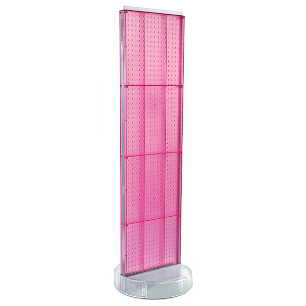 Azar Displays 2 Sided- Pink Pegboard Floor Display On A Revolving Round Studio Base 700780-PNK - main